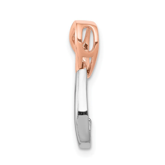 14k White and Rose Gold 1/20ct. Diamond Teardrop Infinity Chain Slide