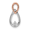 14k White and Rose Gold 1/20ct. Diamond Teardrop Infinity Chain Slide