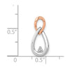 14k White and Rose Gold 1/20ct. Diamond Teardrop Infinity Chain Slide