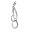 14k White Gold 1/4 carat Blue and White Diamond Fancy Chain Slide