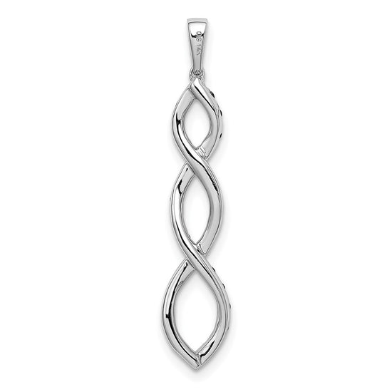 14k White Gold 1/4 carat Black and White Diamond Twisted Pendant