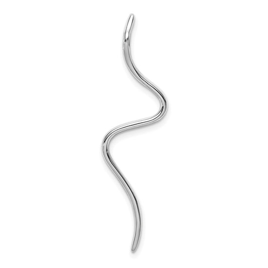 14k White Gold Fancy 1/6 carat Diamond Curved Line Chain Slide