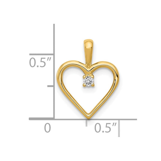 Gold Heart with Diamond Pendant