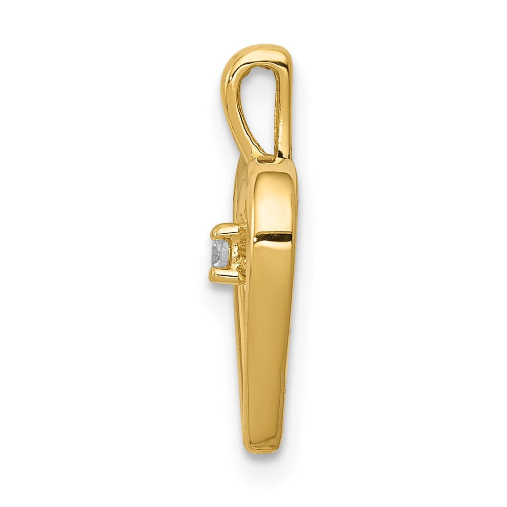 Gold Heart with Diamond Pendant