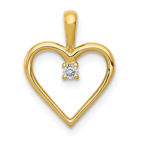 Gold Heart with Diamond Pendant
