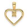 14k Holds 1-2.3mm Stone Heart Pendant Mounting