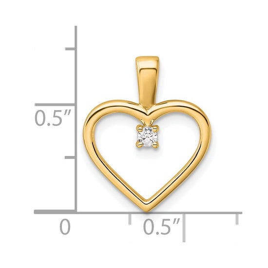 Gold Heart with Diamond Pendant
