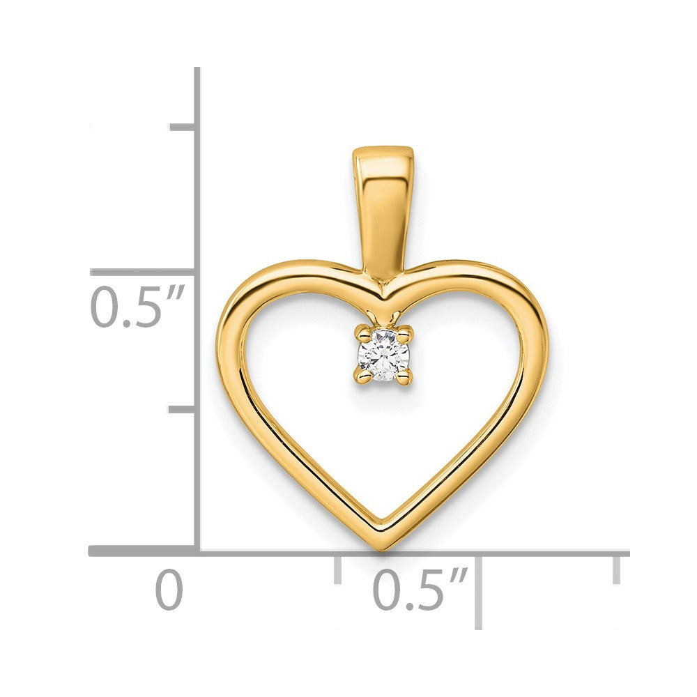 Gold Heart with Diamond Pendant