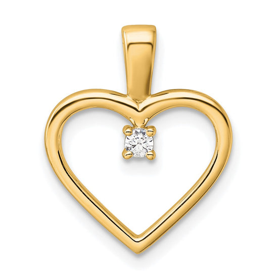 Gold Heart with Diamond Pendant