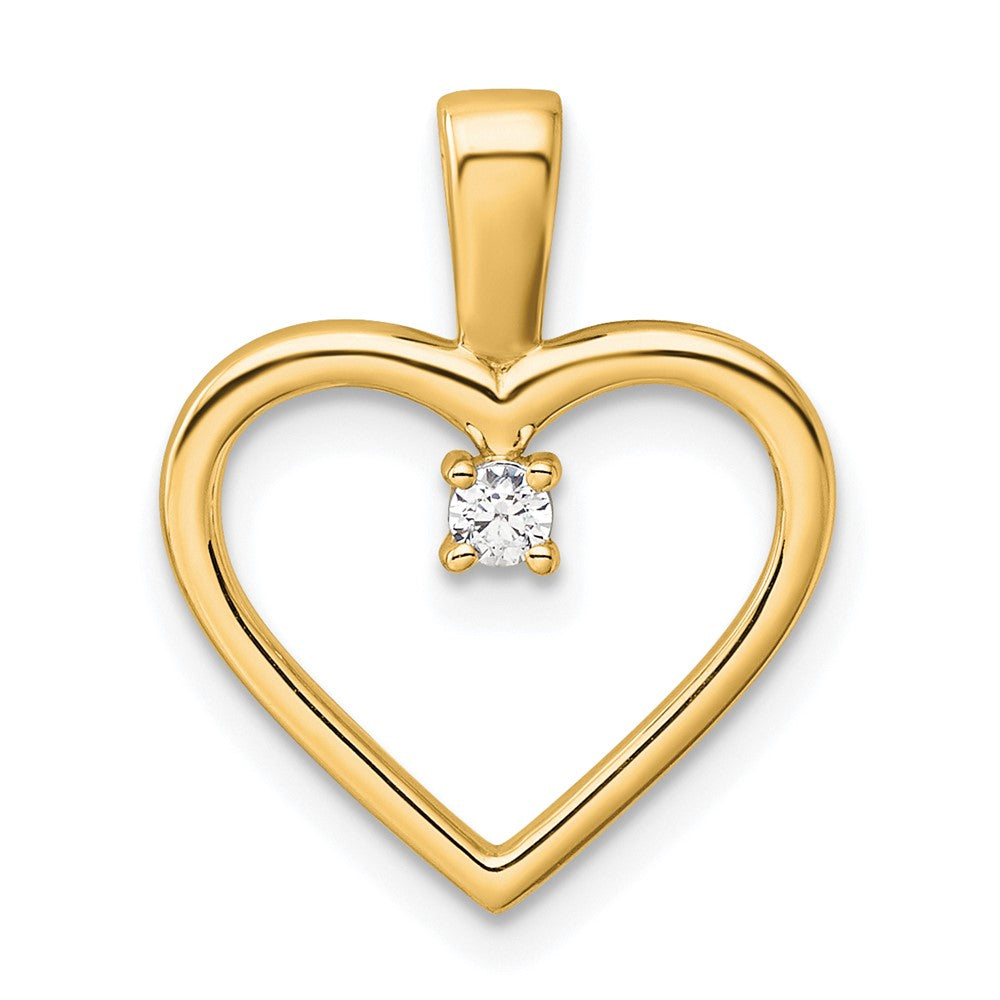 Gold Heart with Diamond Pendant