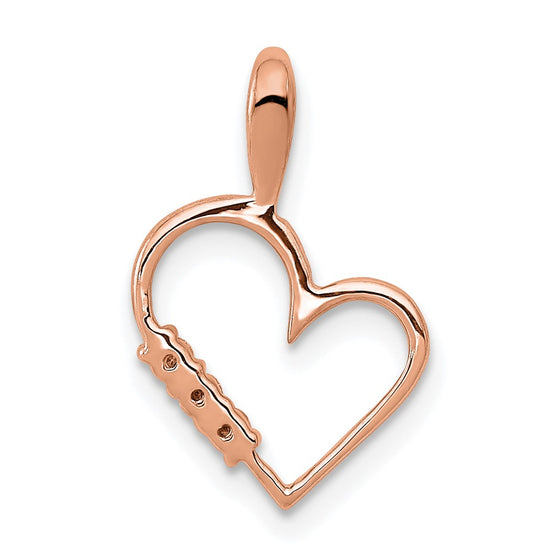 Diamond 3-Stone Heart Pendants