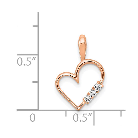 Diamond 3-Stone Heart Pendants