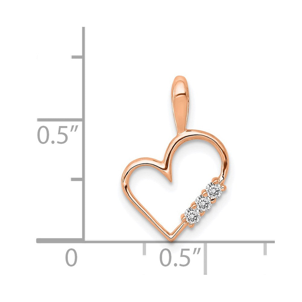 Diamond 3-Stone Heart Pendants