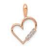 Diamond 3-Stone Heart Pendants