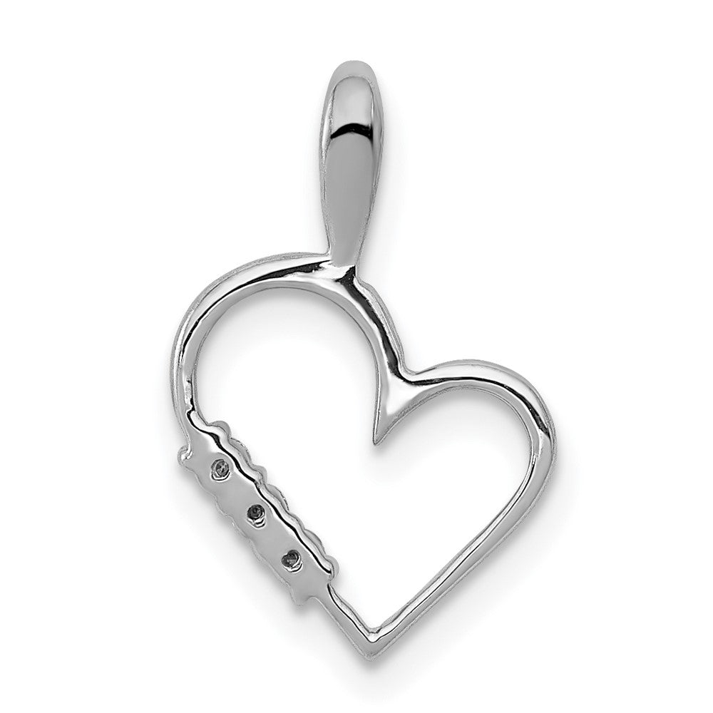 Diamond 3-Stone Heart Pendants