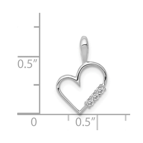 Diamond 3-Stone Heart Pendants