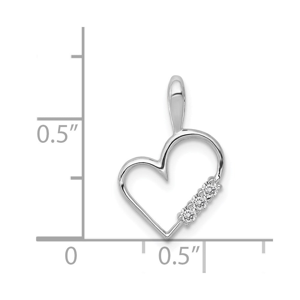 Diamond 3-Stone Heart Pendants