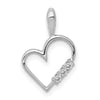 Diamond 3-Stone Heart Pendants