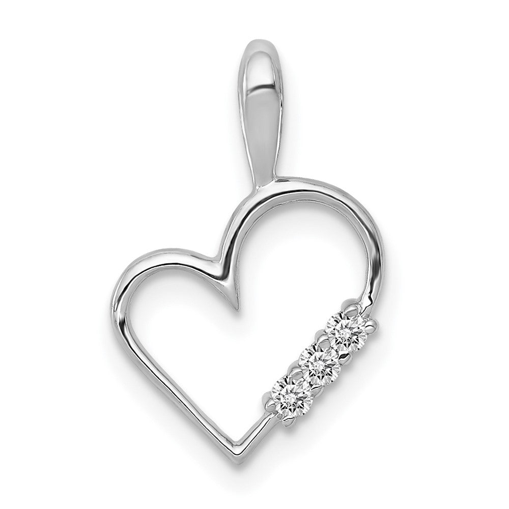 Diamond 3-Stone Heart Pendants