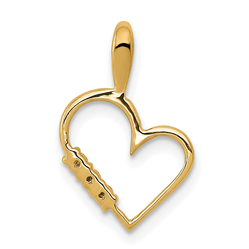 Diamond 3-Stone Heart Pendants