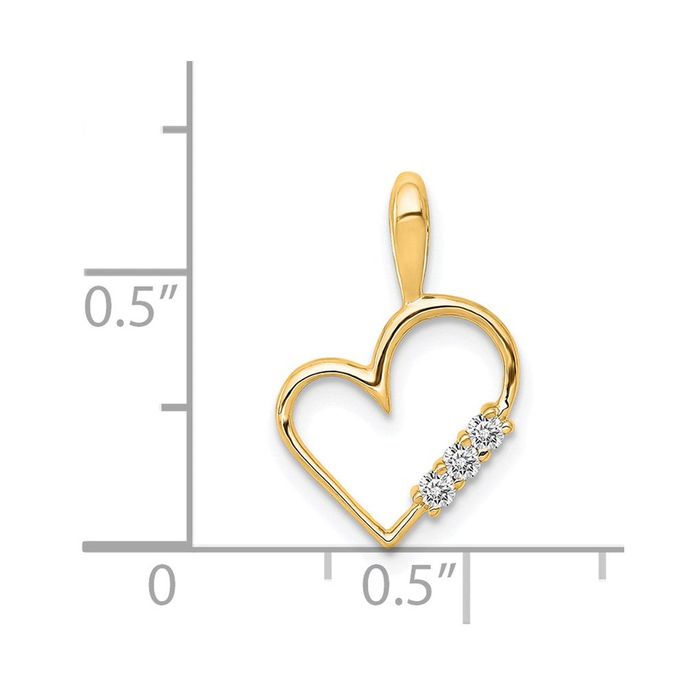 Diamond 3-Stone Heart Pendants