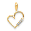 Diamond 3-Stone Heart Pendants