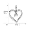 14k White Gold Holds 2-1.4mm Stones Heart Pendant Mounting
