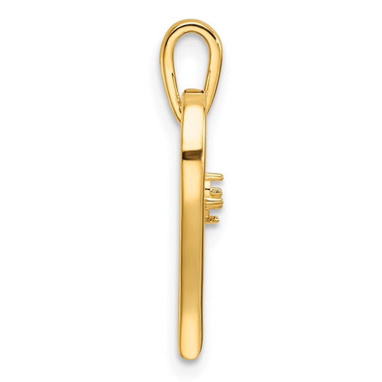 14k Holds 2-1.4mm Stones Heart Pendant Mounting
