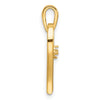 14k Holds 2-1.4mm Stones Heart Pendant Mounting