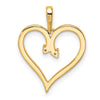 14k Holds 2-1.4mm Stones Heart Pendant Mounting