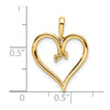 14k Holds 2-1.4mm Stones Heart Pendant Mounting