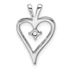 14k White Gold Holds 1-3.0mm Stone Heart Pendant Mounting