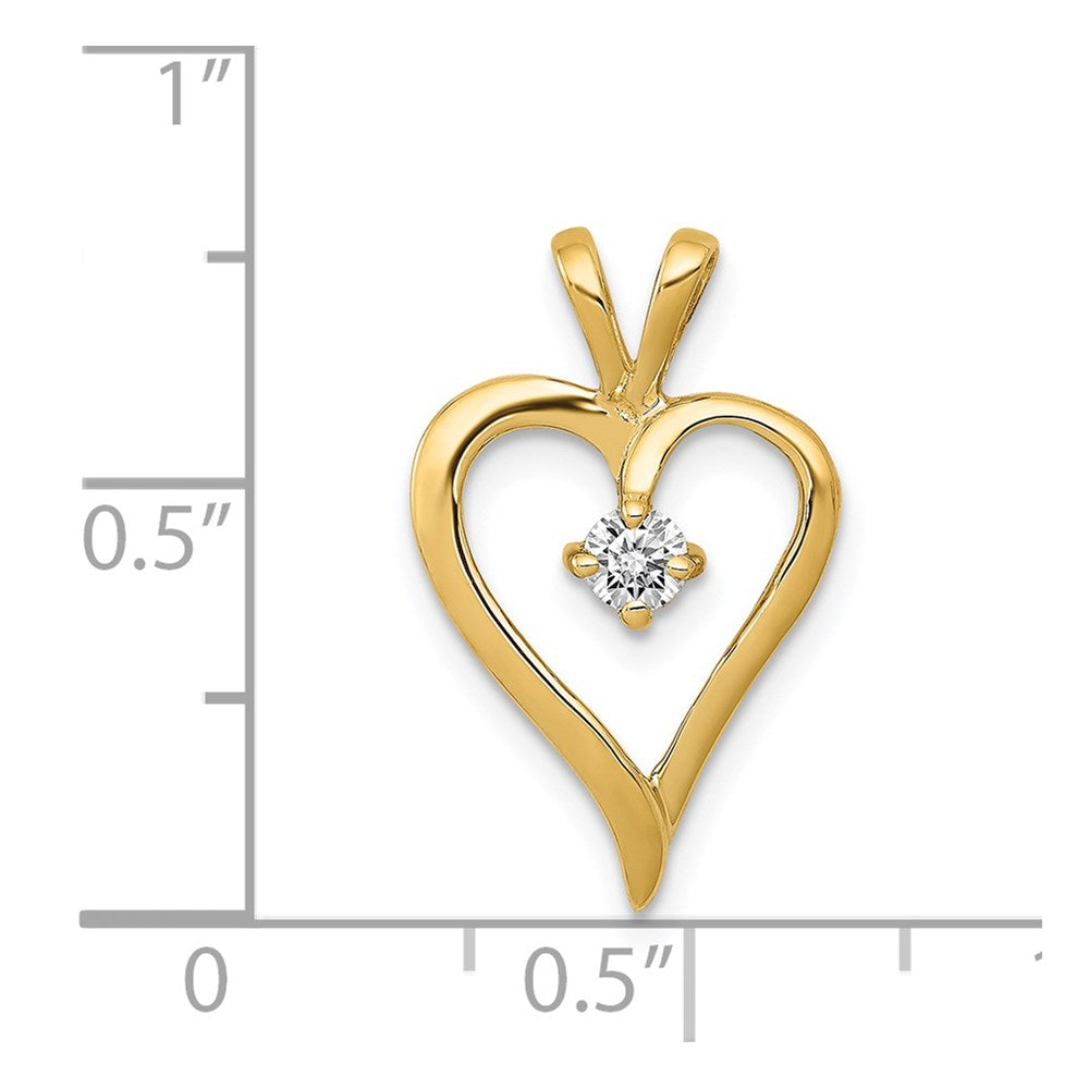 14k 1/10 carat AA Diamond Heart Pendant