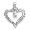 14k White Gold Holds 1-1.4mm Stone Heart Pendant Mounting