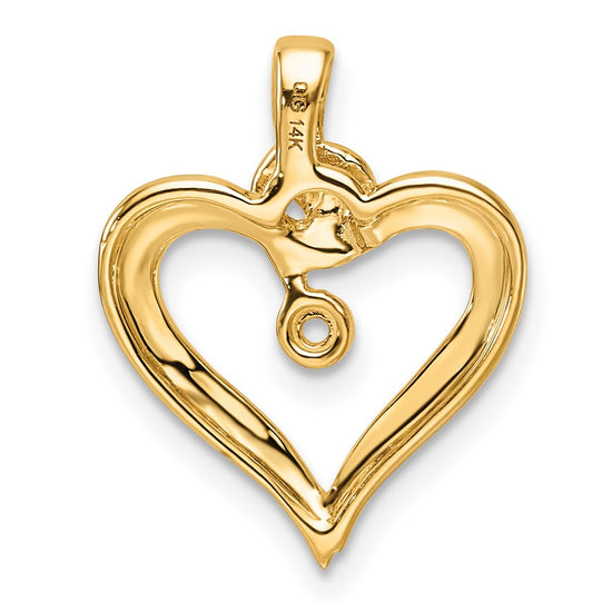 14k Holds 1-1.4mm Stone Heart Pendant Mounting