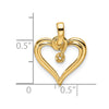 14k Holds 1-1.4mm Stone Heart Pendant Mounting