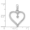 14K White Gold 1/20 carat Diamond Heart Pendant
