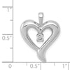 14k White Gold Holds 1-2.9mm Stone Heart Pendant Mounting