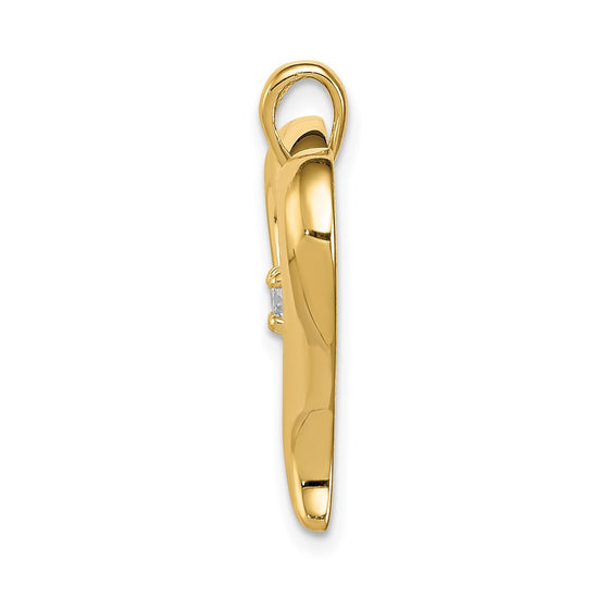 14k 1/10 carat AA Diamond Heart Pendant