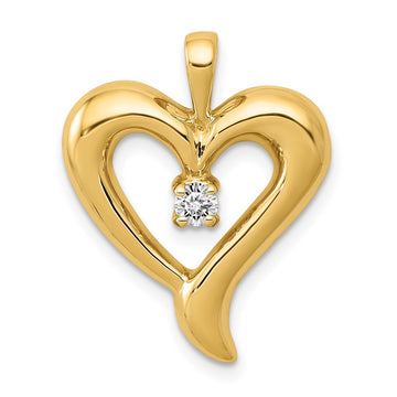 14k 1/10 carat AA Diamond Heart Pendant