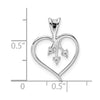 14k White Gold Holds 3-1.6mm Stones Heart Pendant Mounting