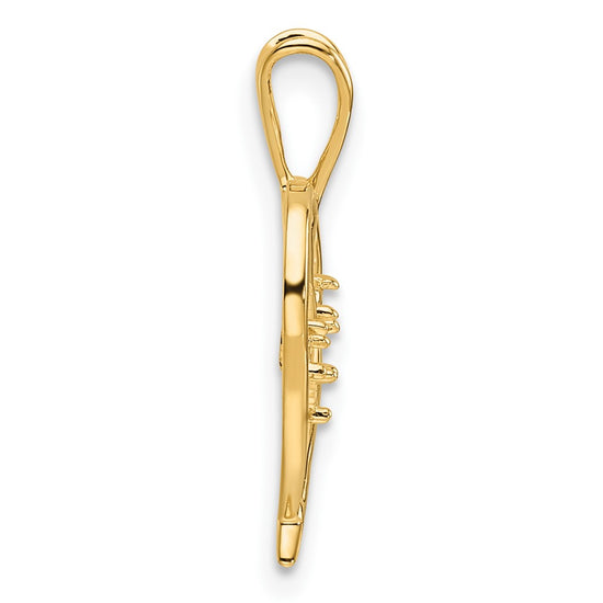 14k Holds 3-1.6mm Stones Heart Pendant Mounting