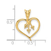 14k Holds 3-1.6mm Stones Heart Pendant Mounting