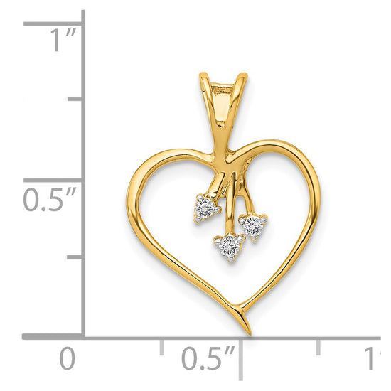 14k 1/20 carat Diamond Heart Pendant