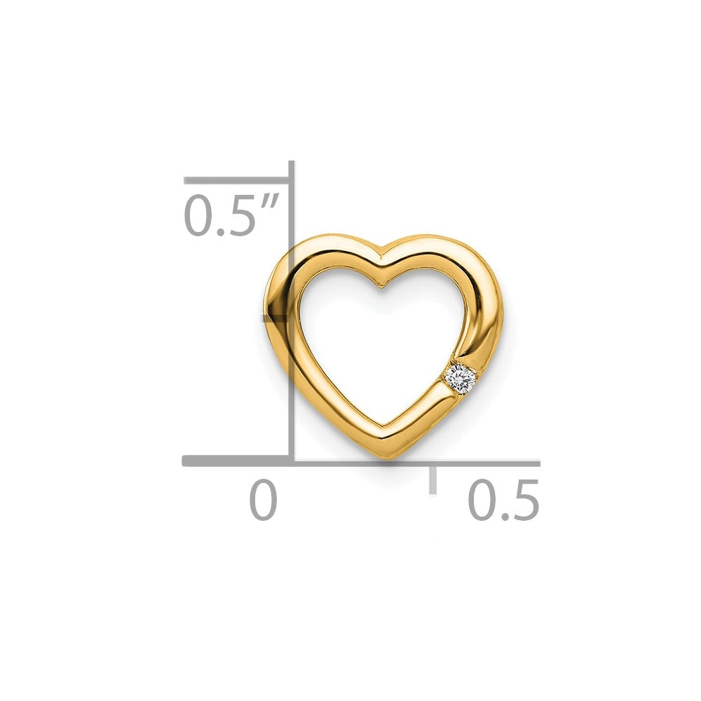 Gold Heart with Diamond Chain Slide