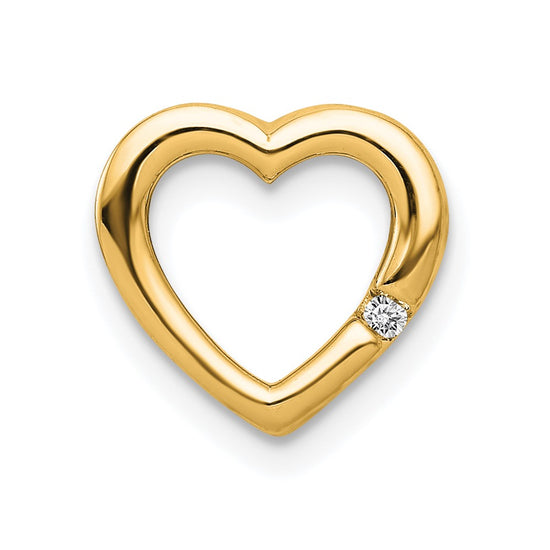 Gold Heart with Diamond Chain Slide