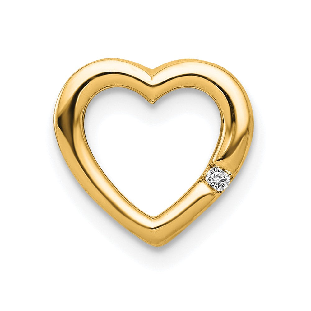 Gold Heart with Diamond Chain Slide