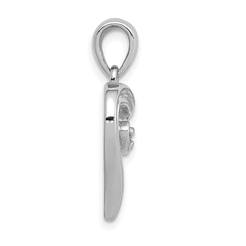 14k White Gold .02 carat AA Diamond Heart Pendant
