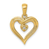 14k .02 carat AA Diamond Heart Pendant