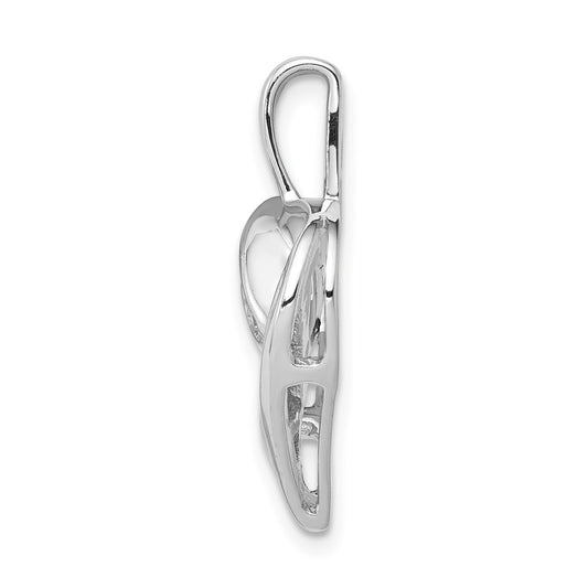 14k White Gold 1/8 carat Diamond Heart Pendant